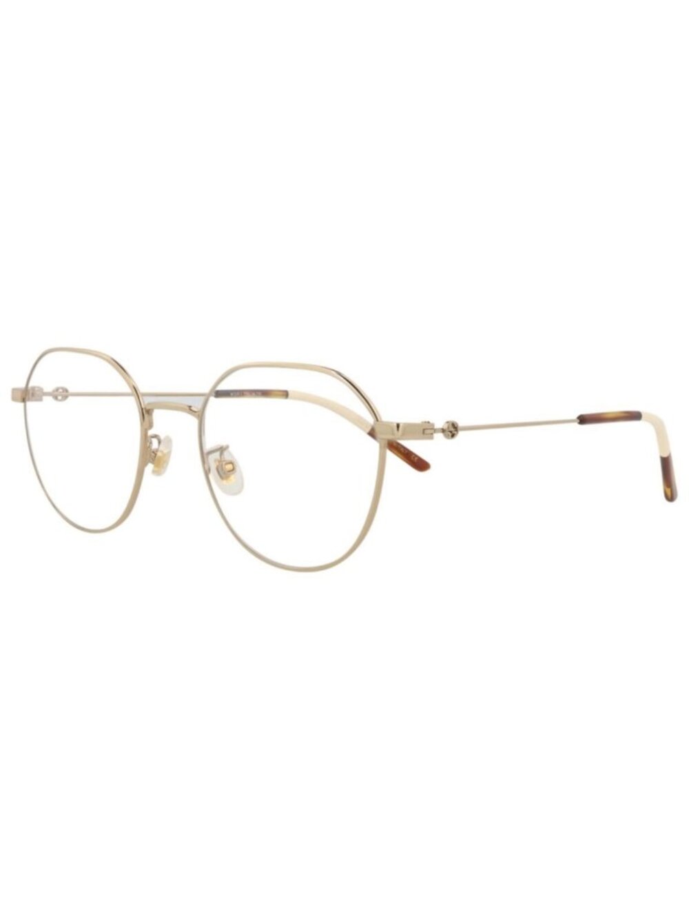 New Gucci Womens Round/Oval Gold Gold Transparent Fashion Designer Eyeglasses